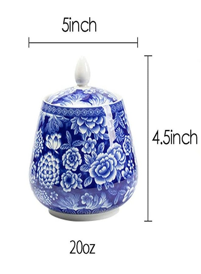 Eitonbu Ceramic Blue and white Sealed Coffee Food Storage Jar Canister with Lid - Image 2