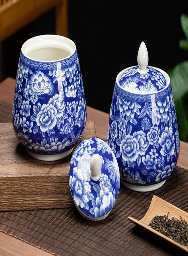Eitonbu Ceramic Blue and white Sealed Coffee Food Storage Jar Canister with Lid - Image 3