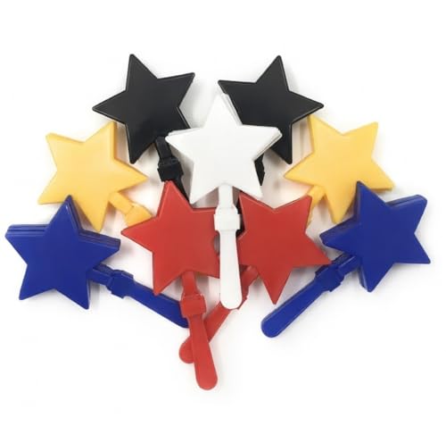 Funiverse Bulk 20 Pack Star Shaped Hand Clappers Multicolor Team Spirit Noise Makers for Parties Sports Events New Years Favors - Image 1