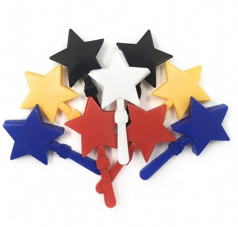 Funiverse Bulk 20 Pack Star Shaped Hand Clappers Multicolor Team Spirit Noise Makers for Parties Sports Events New Years Favors - Image 3