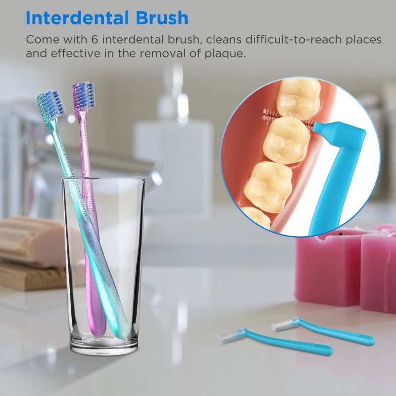 Fregum V-Shaped Orthodontic Toothbrush for Braces, with 6 Interdental Brushes, Soft Bristles, 6 Count - Image 3