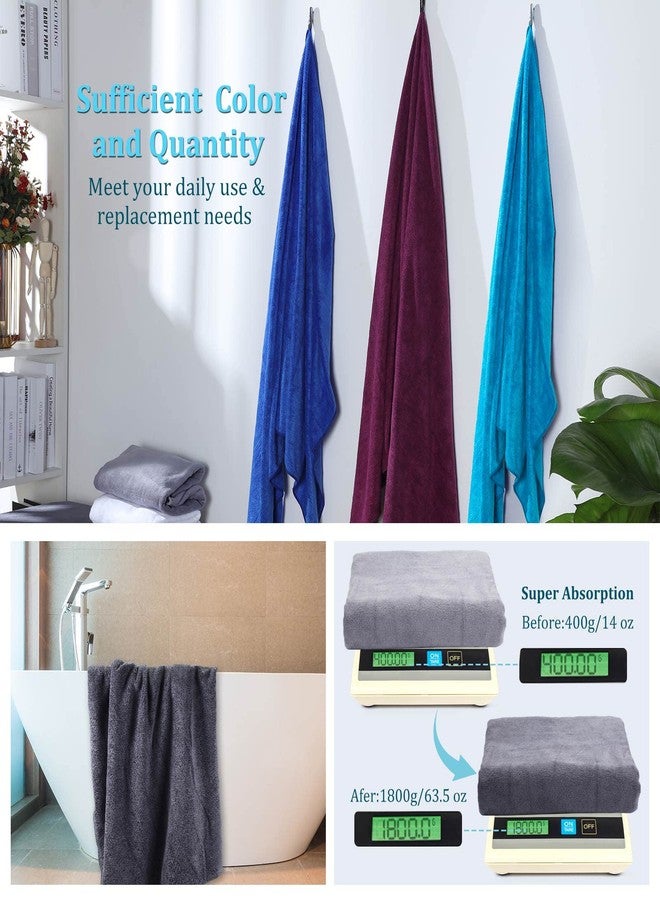 Tegeme 6 قطع منشفة استحمام ميكروفايبر (30 × 60) ، سريعة الجفاف ، كبيرة الحجم ، ناعمة ، ماصة جداً ومنشفة لياقة بدنية كبيرة جداً سريعة الجفاف للاستخدام في الاستحمام واللياقة البدنية والحمام والرياضة واليوغا والسفر والمسبح والشاطئ - Image 5