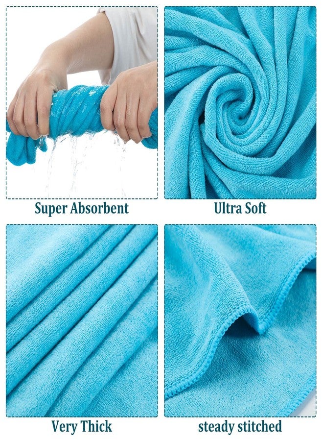 Tegeme 6 قطع منشفة استحمام ميكروفايبر (30 × 60) ، سريعة الجفاف ، كبيرة الحجم ، ناعمة ، ماصة جداً ومنشفة لياقة بدنية كبيرة جداً سريعة الجفاف للاستخدام في الاستحمام واللياقة البدنية والحمام والرياضة واليوغا والسفر والمسبح والشاطئ - Image 2