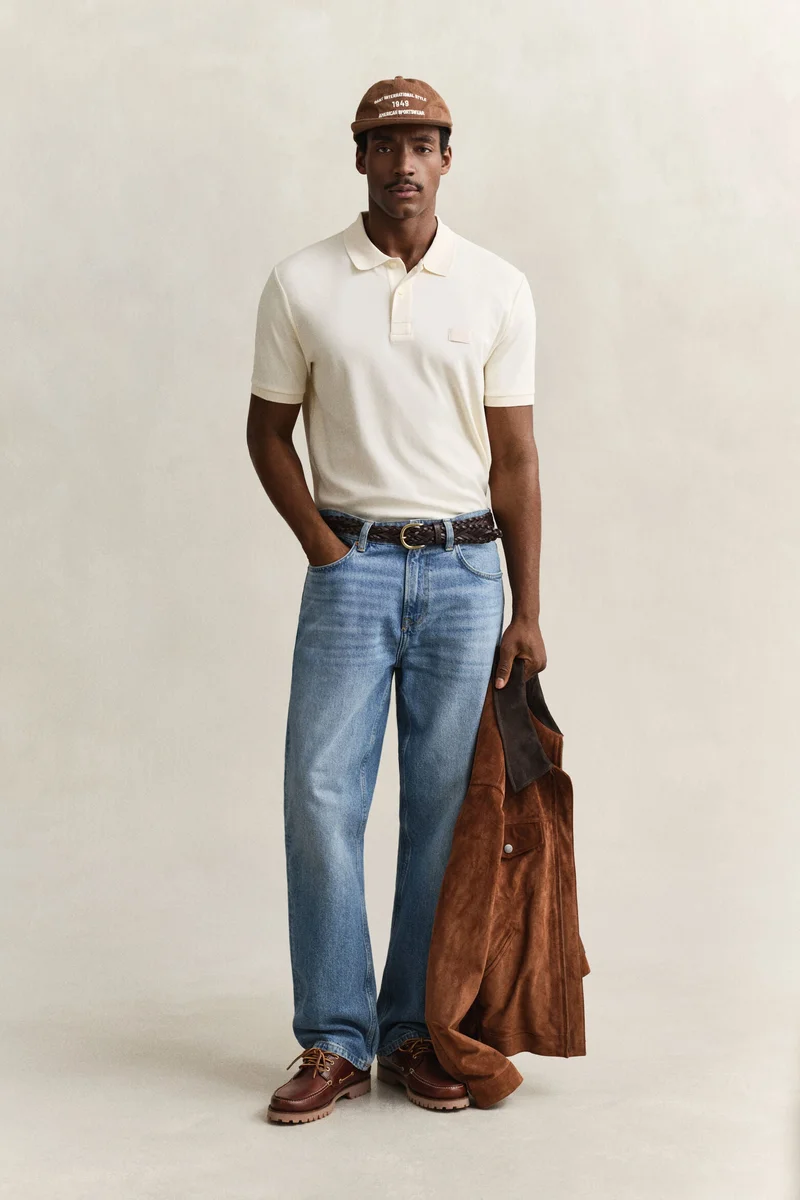 غانت Striped Short Sleeve Polo