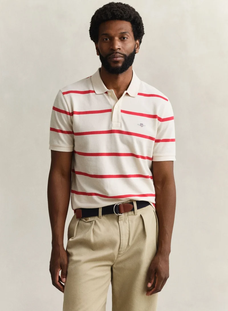 غانت Striped Short Sleeve Polo