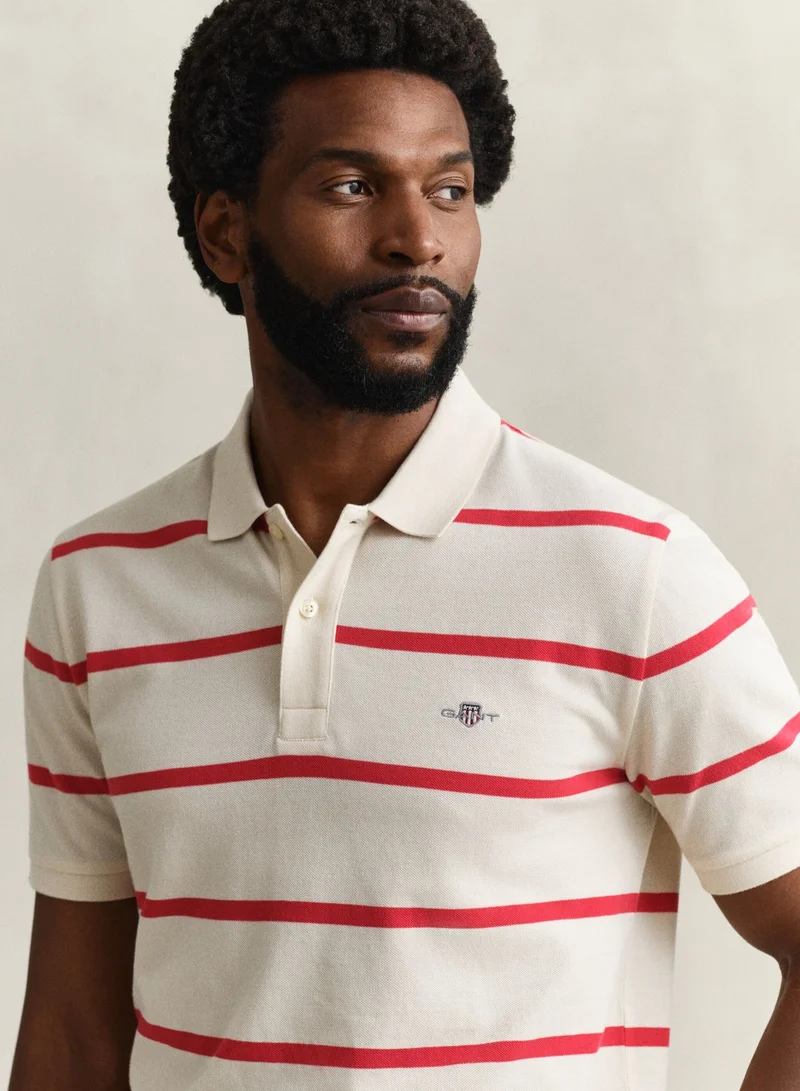 غانت Striped Short Sleeve Polo