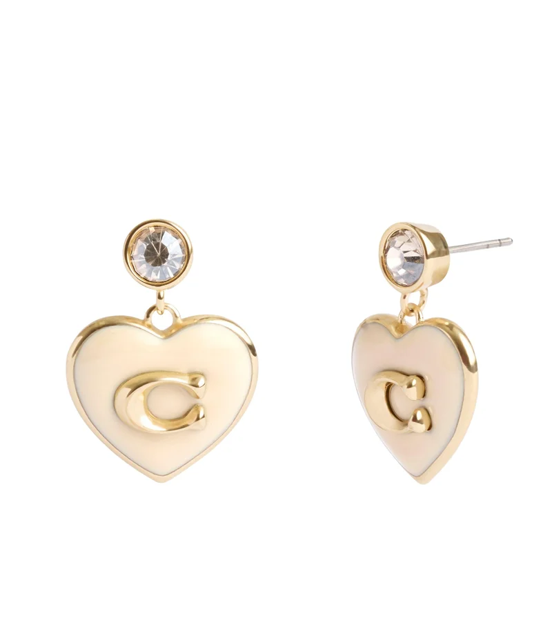 COACH Signature Heart Drop Boxed Earrings
