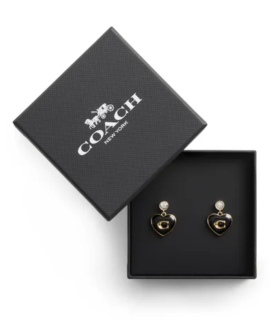 COACH Signature Heart Drop Boxed Earrings