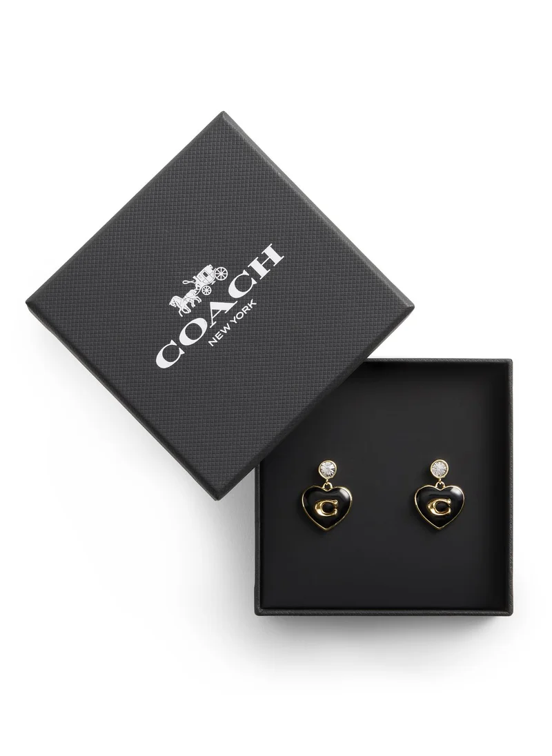 كوتش Signature Heart Drop Boxed Earrings
