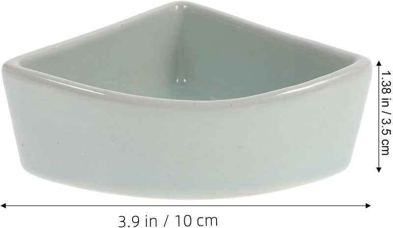 BESTonZON Ceramic Hamster Feeding Basin and Drinking Bowl, Stable -Spill Small Pet Water Dish for Hedgehogs, Sugar Gliders, Blue - Image 2