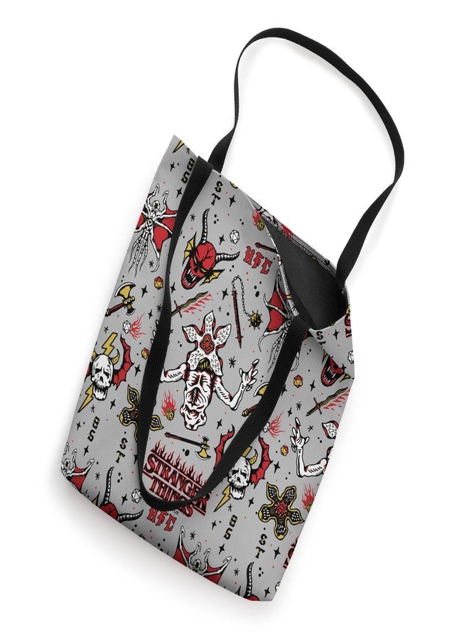 Stranger Things Demogorgon Hellfire Club Pattern Tote Bag 16 inches - Image 2