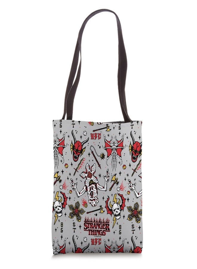 Stranger Things Demogorgon Hellfire Club Pattern Tote Bag 16 inches - Image 1