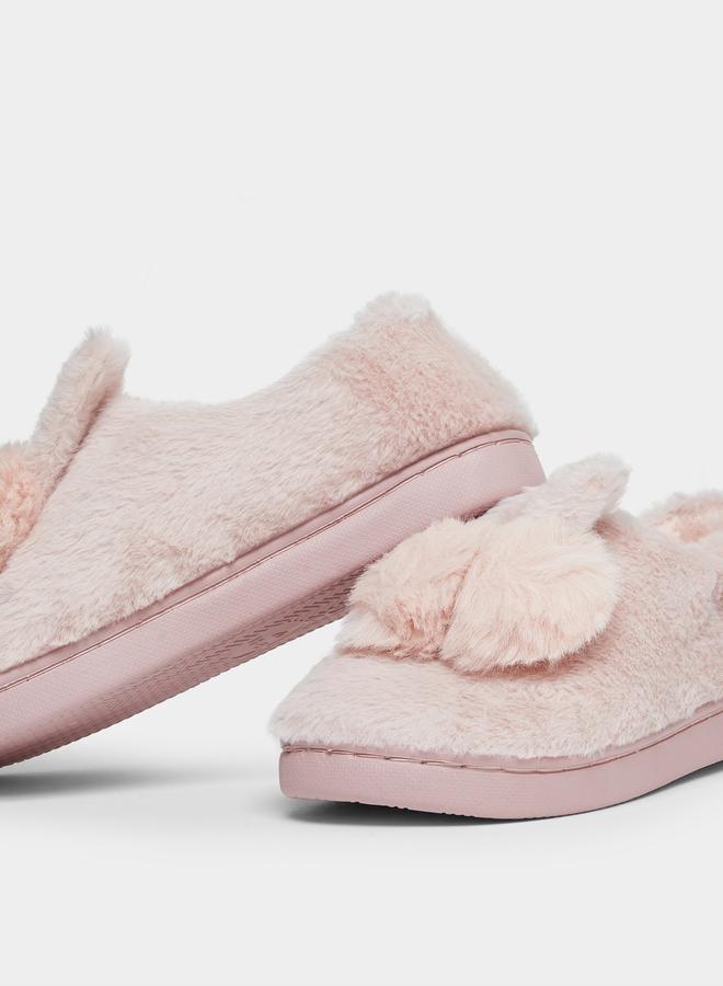 Take Two Solid Plush Cute Rabbit Bedroom Slippers - Image 3