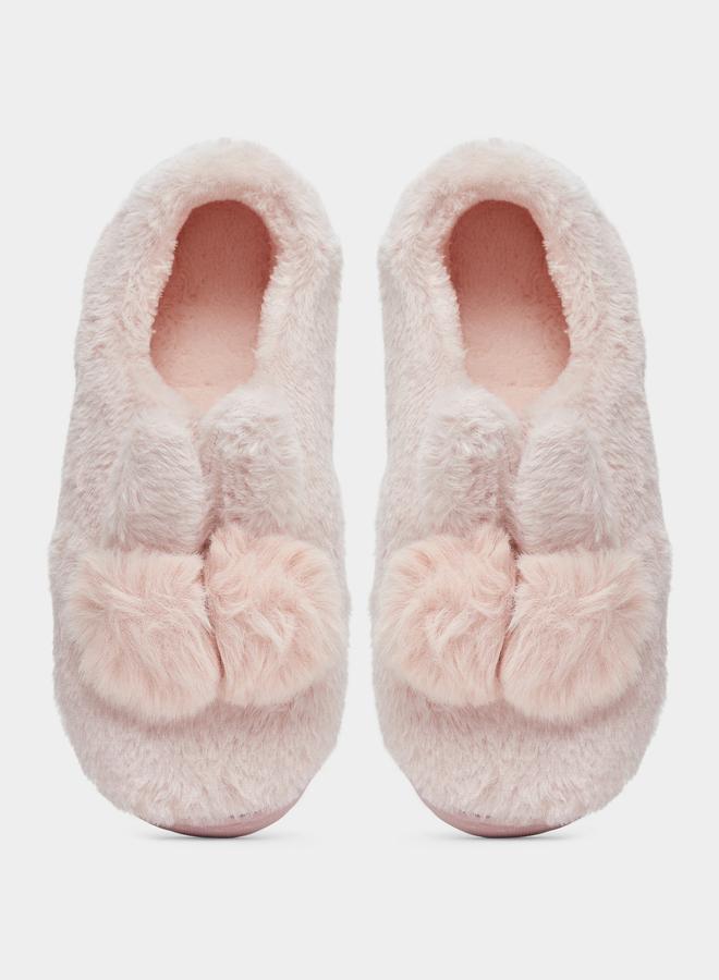 Take Two Solid Plush Cute Rabbit Bedroom Slippers - Image 5