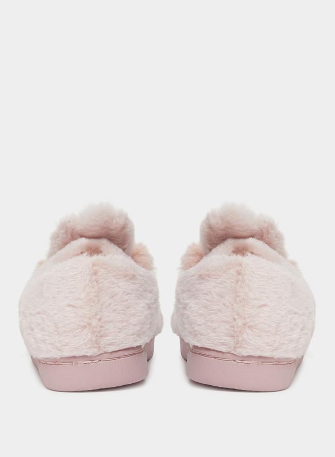 Take Two Solid Plush Cute Rabbit Bedroom Slippers - Image 4