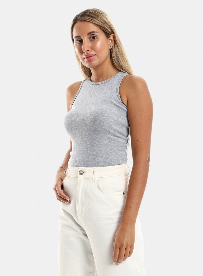 belle Slim Fit Solid Sleeveless Tank Top - Image 2