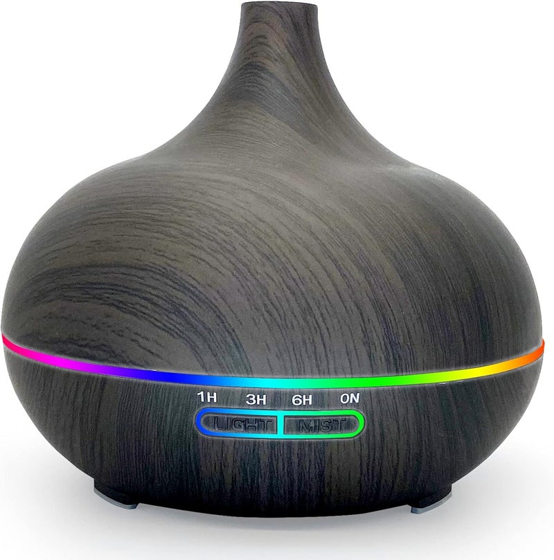 Essential Oil DiffUSer, 550mlOil DiffUSer With 4 Timer, Aromatherapy DiffUSer With Auto Shut-Off Function, Cool Mist Humidifier Bpa-Free For Bedroom Home -Dark Brown - Image 1