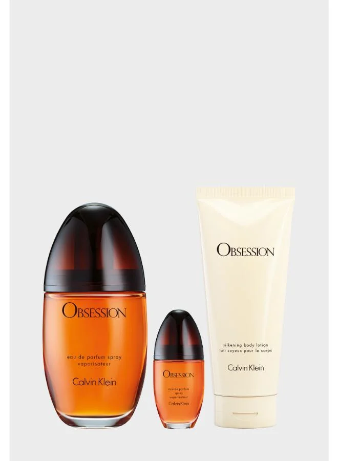 Obsession for Women Eau de Parfum 100ml, Body Lotion 100ml & Eau de Parfum 15ml Gift Set