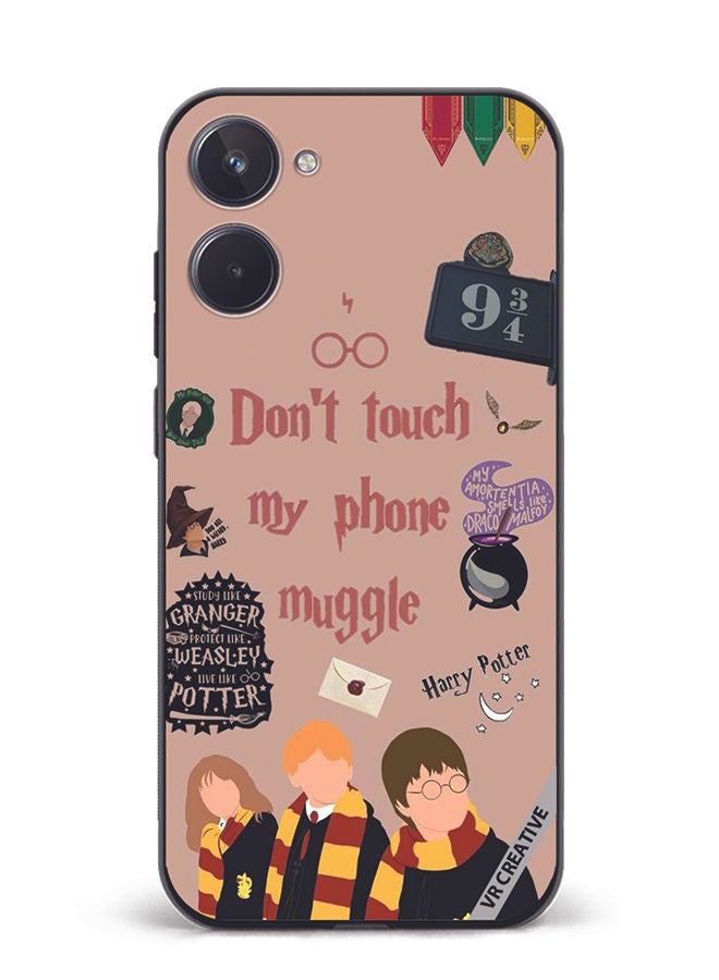 VR CREATIVE Protective Case Cover For Realme 10 Don't Touch My Phone Muggle Design Multicolour - Image 1