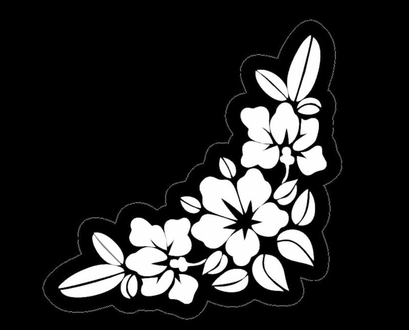 MAKTEM Hawaiian Flower Hibiscus Car Window Sticker Car Accessories with Hibiscus Design on Bumper trunck Side Front 5x5inch with Leaves - Image 3