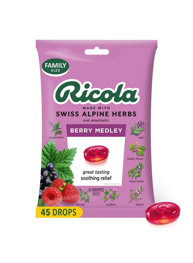 ريكولا قطرات ريكولا بيري ميدلي للحلق، 45 قطعة، تسكين ورعاية لذيذة للحلق، مخدر فموي، بنكهة طبيعية - Image 1