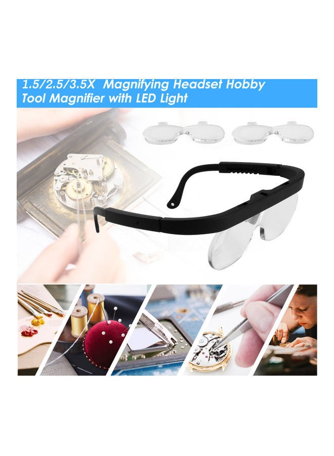 NIBEMINENT Head-Mounted Magnifier With LED Light Black/White - Image 3
