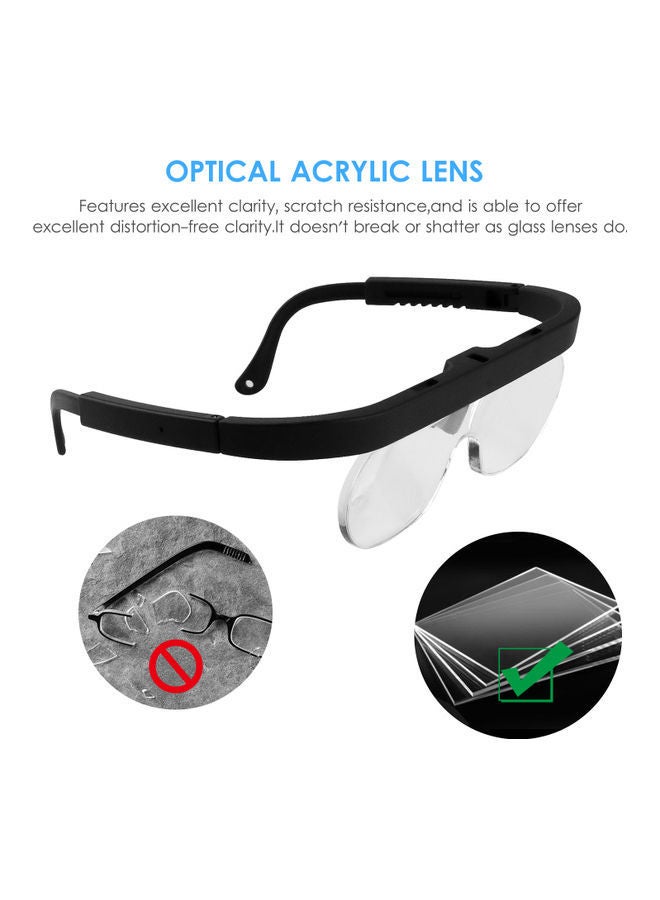 NIBEMINENT Head-Mounted Magnifier With LED Light Black/White - Image 4