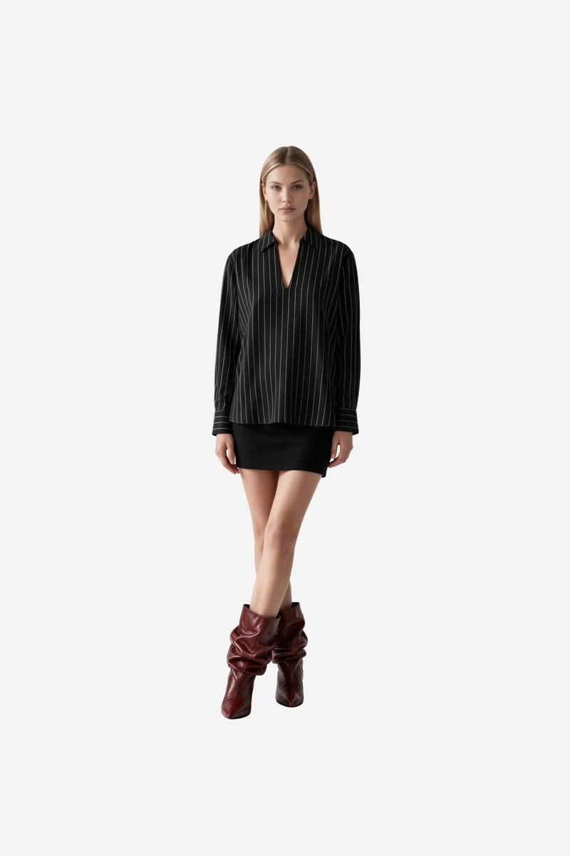 Jennyfer Women's Striped V-Neck Blouse - Image 2