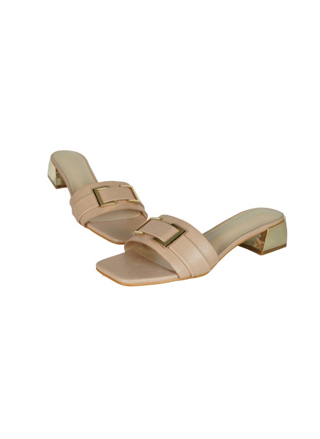 ZAYNA 221-57 Zayna Ladies  Fashion Mid Heel Slip on 18F4088-8 Pink  - Image 2