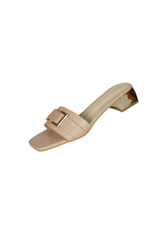 ZAYNA 221-57 Zayna Ladies  Fashion Mid Heel Slip on 18F4088-8 Pink  - Image 3