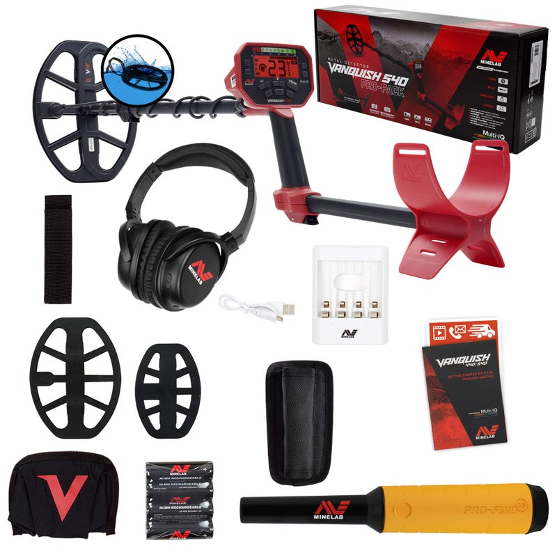 MINELAB كاشف مينيلاب فانوكويش 540 برو باك مع 2 ملف و بروفايند 15 بين بوينتر