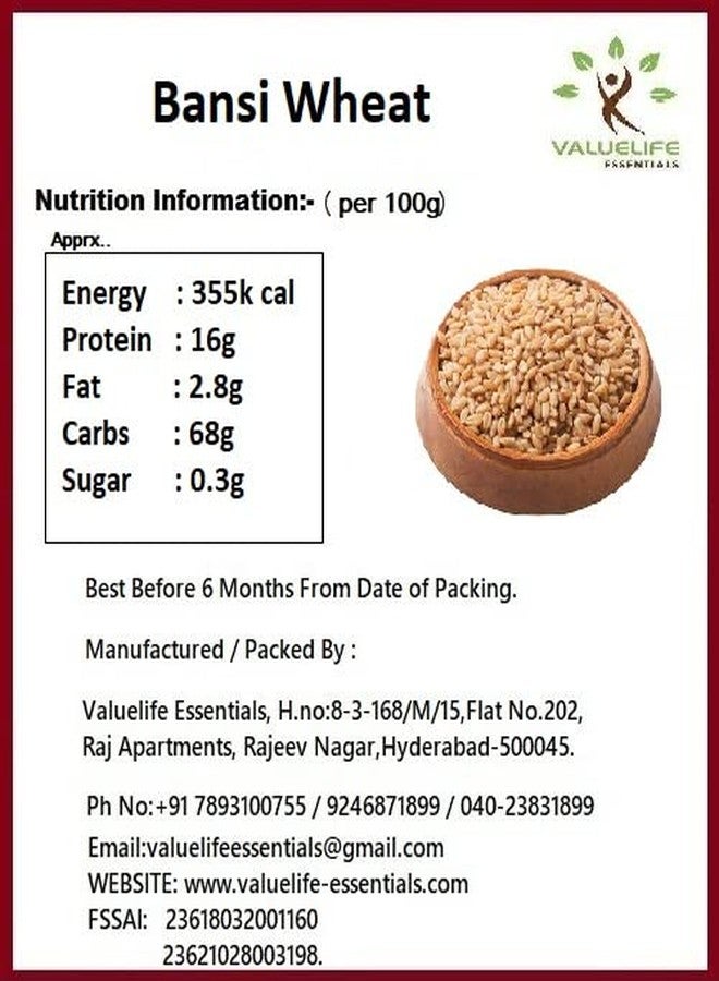 Value Life Essentials Valuelife Bansi Wheat / Bansi Gehu (990g) - Image 3