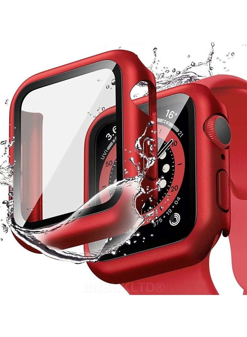 Classic Smartwatch Tempered Glass Screen Protector Case For Apple Watch Series 1, 2 And 3 (42mm) - Red - Image 2