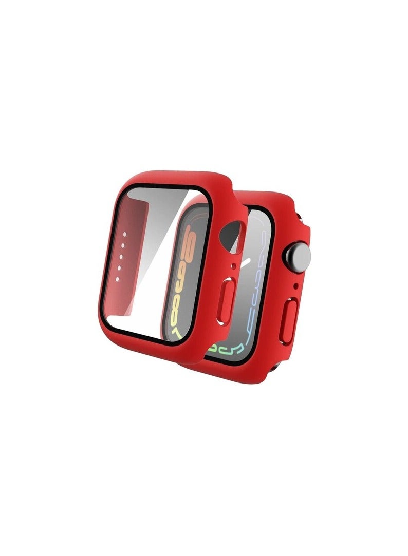 Classic Smartwatch Tempered Glass Screen Protector Case For Apple Watch Series 1, 2 And 3 (42mm) - Red - Image 1