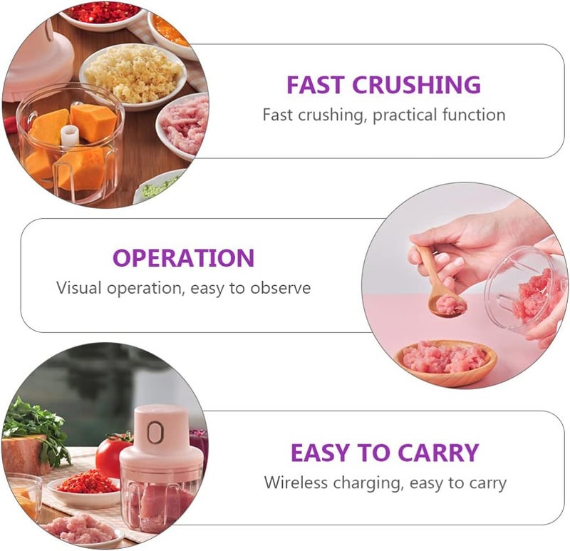 FITTO Electric Cordless Garlic Crusher, Mini Vegetable Processor, Garlic Masher, Portable Onion Blender, 250ml - Image 4