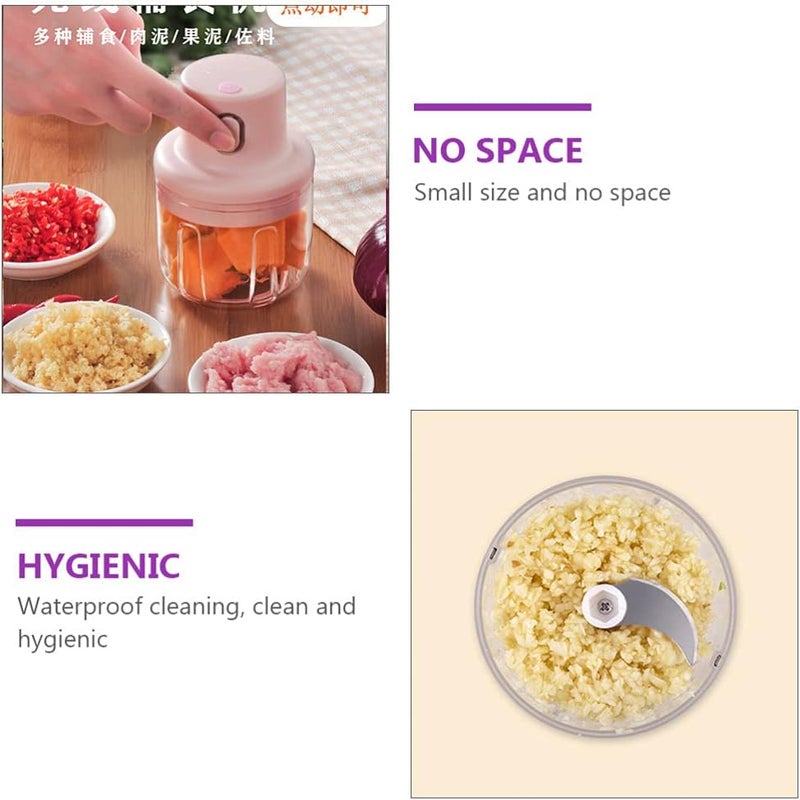 FITTO Electric Cordless Garlic Crusher, Mini Vegetable Processor, Garlic Masher, Portable Onion Blender, 250ml - Image 5