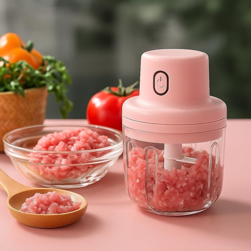 FITTO Electric Cordless Garlic Crusher, Mini Vegetable Processor, Garlic Masher, Portable Onion Blender, 250ml - Image 3
