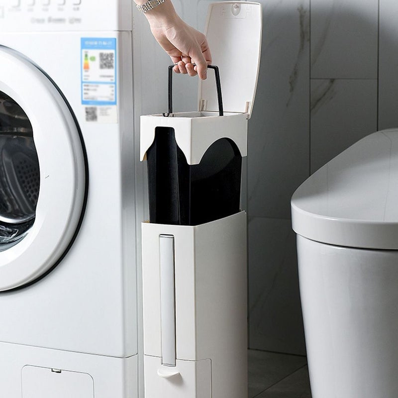 Built-in Trash Can with Toilet Brush Holder - Image 2