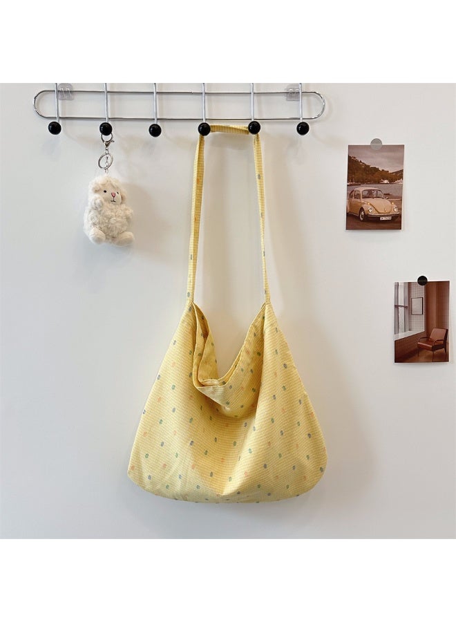 Gentle Cream-colored Polka Dot Summer Large-capacity, Fresh And Fashionable Single-shoulder Women's Bag, Cloth Bag, Crossbody Underarm Bag - Image 3