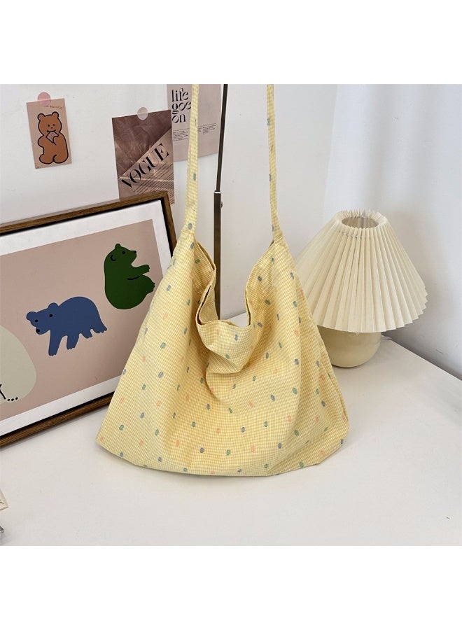 Gentle Cream-colored Polka Dot Summer Large-capacity, Fresh And Fashionable Single-shoulder Women's Bag, Cloth Bag, Crossbody Underarm Bag - Image 1