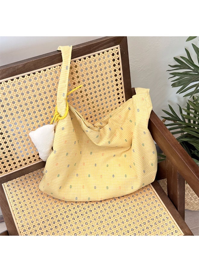 Gentle Cream-colored Polka Dot Summer Large-capacity, Fresh And Fashionable Single-shoulder Women's Bag, Cloth Bag, Crossbody Underarm Bag - Image 4