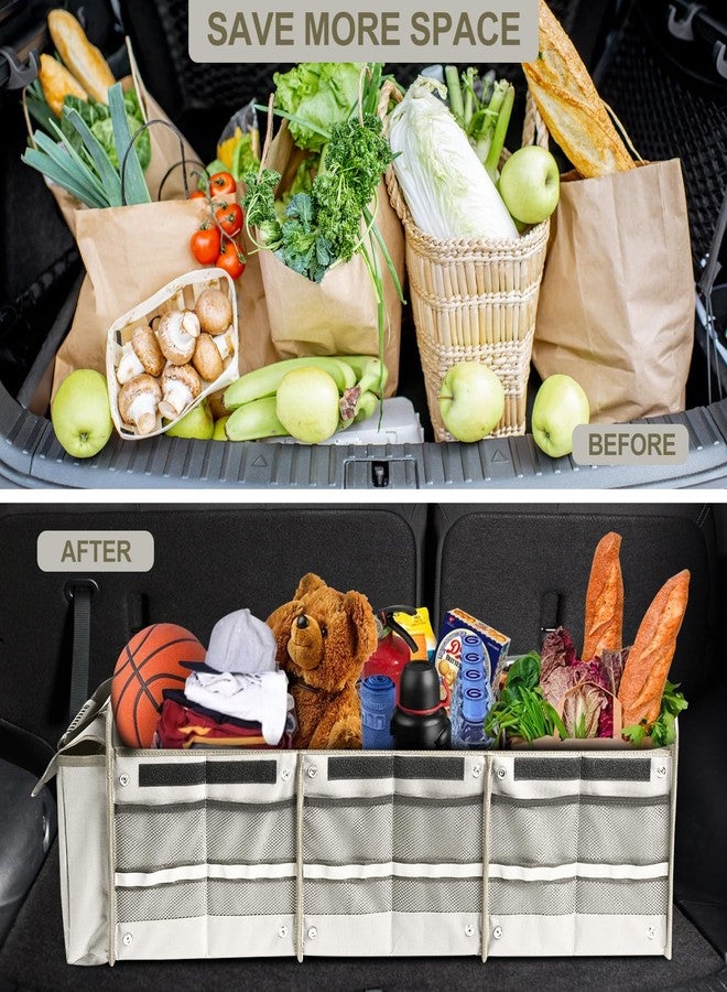 AOPHY 4 in 1 Car Trunk Organizer with Insulated Cooler Bag, 3 Compartments, Beige - Image 5