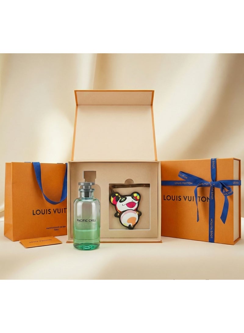 Louis Vuitton Pacific Chill 200ml EDP with a luxury gift box and panda accessory
