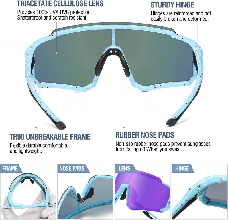 DUCO Polarized Kids Sunglasses Youth Sports Cycling Shades Lightweight Frame UV400 Child Boys Girls Baseball SunGlasses DK310 - Image 4