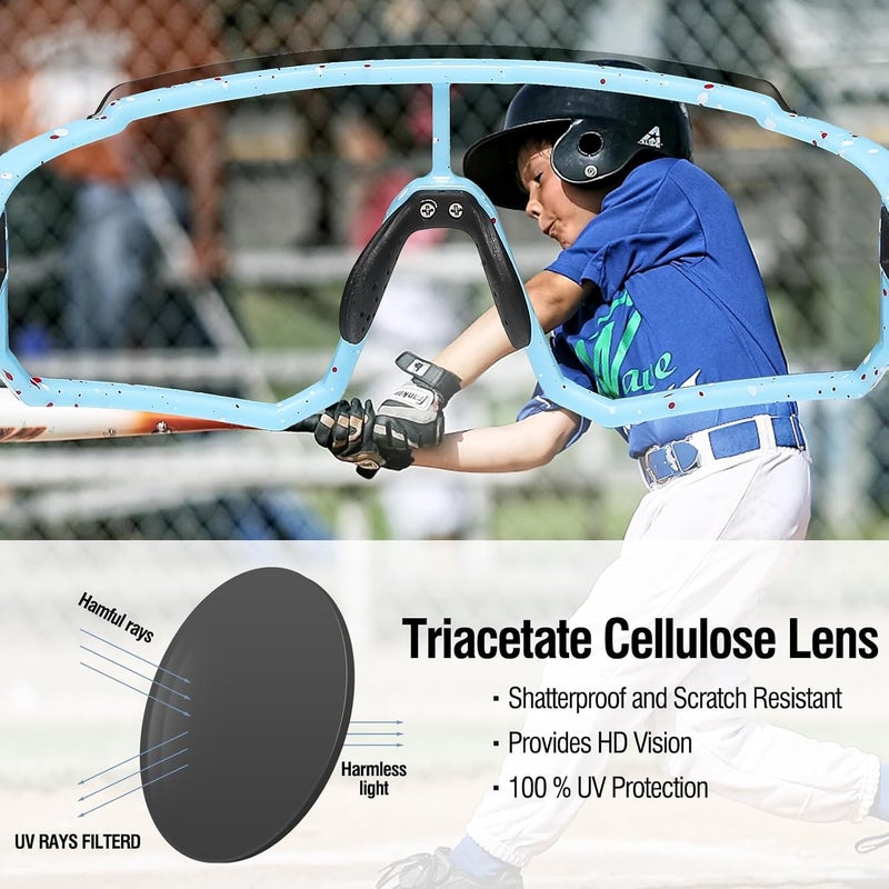DUCO Polarized Kids Sunglasses Youth Sports Cycling Shades Lightweight Frame UV400 Child Boys Girls Baseball SunGlasses DK310 - Image 5