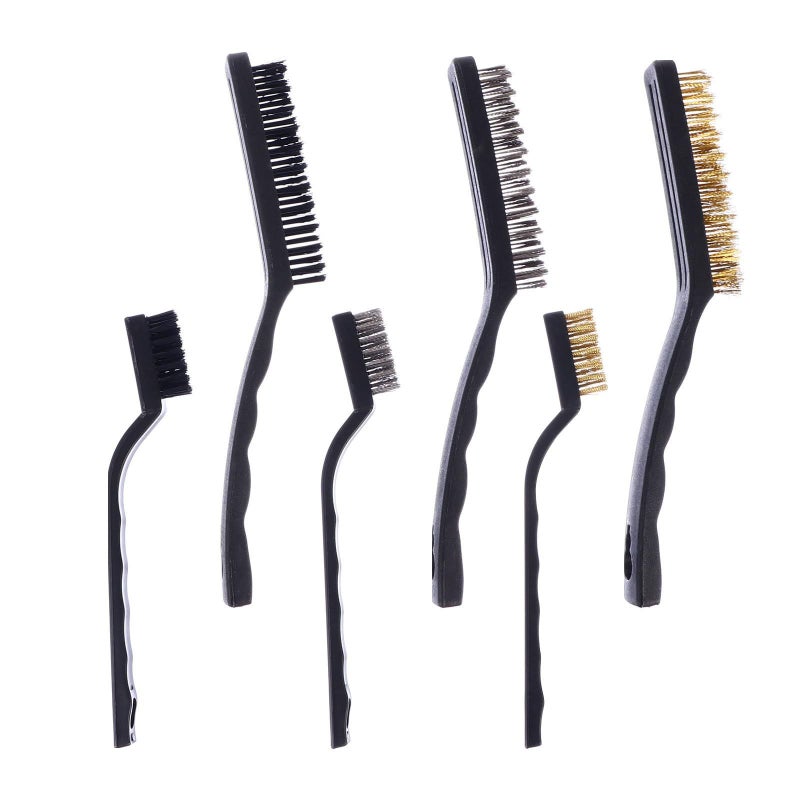 6Pcs Nylon and Stainless Steel Wire Brush Set for Industrial Cleaning Rust Removal - Image 2