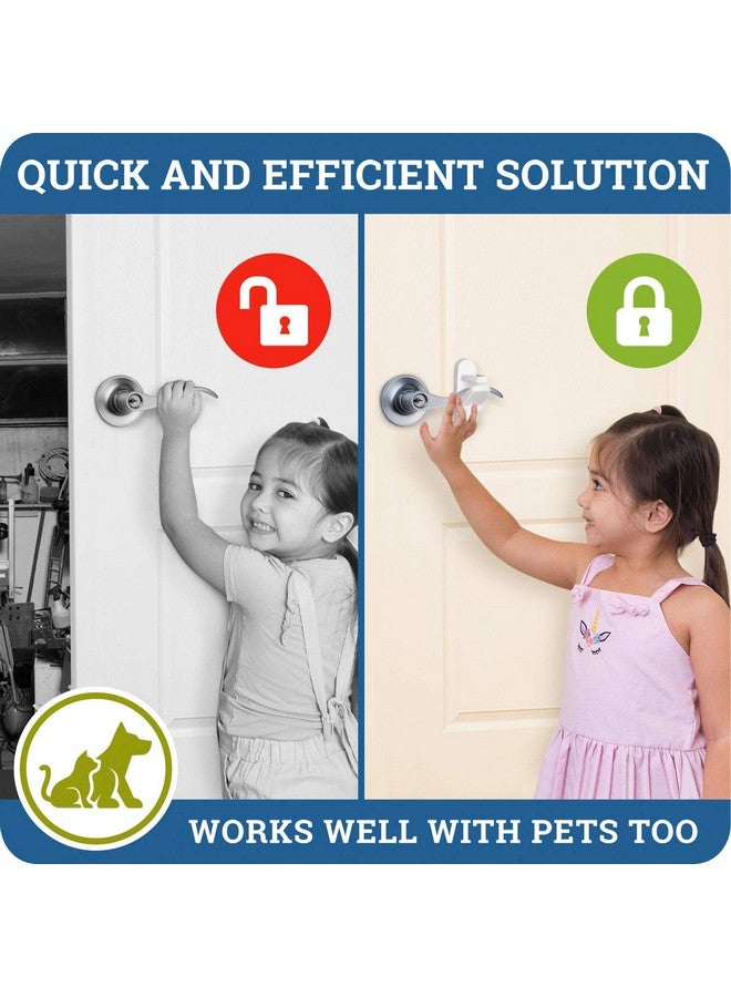 Wappa Baby Improved Childproof Door Lever Lock (6 Pack) Prevents Toddlers From Opening Doors. Easy One Hand Operation For Adults. Durable Abs With 3M Adhesive Backing. Simple Install (White 6Pack) - Image 5