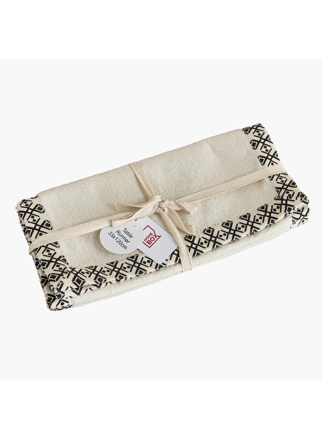Home Box NoirClay Printed Flange Table Runner - 33x120 cm  - Image 5