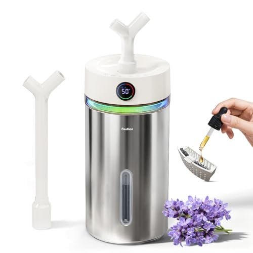 Feekaa Stainless Steel Humidifier Dishwasher Safe, 6L/1.6Gal Cool Mist Humidifiers for Bedroom, Easy to Clean Humidifier Large Room with Diffuser, Humidifiers for Baby Nursery Living Room Office Plant - Image 1