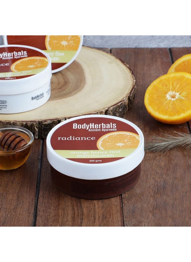 BodyHerbals - Radiance Body Polisher Scrub (200 Gms ) For Tan Removal & Instant Glow | Enriched With Natural Orange & Honey | 100% Vegan & Paraben Free | For Men & Women | All Skin Types - Image 1